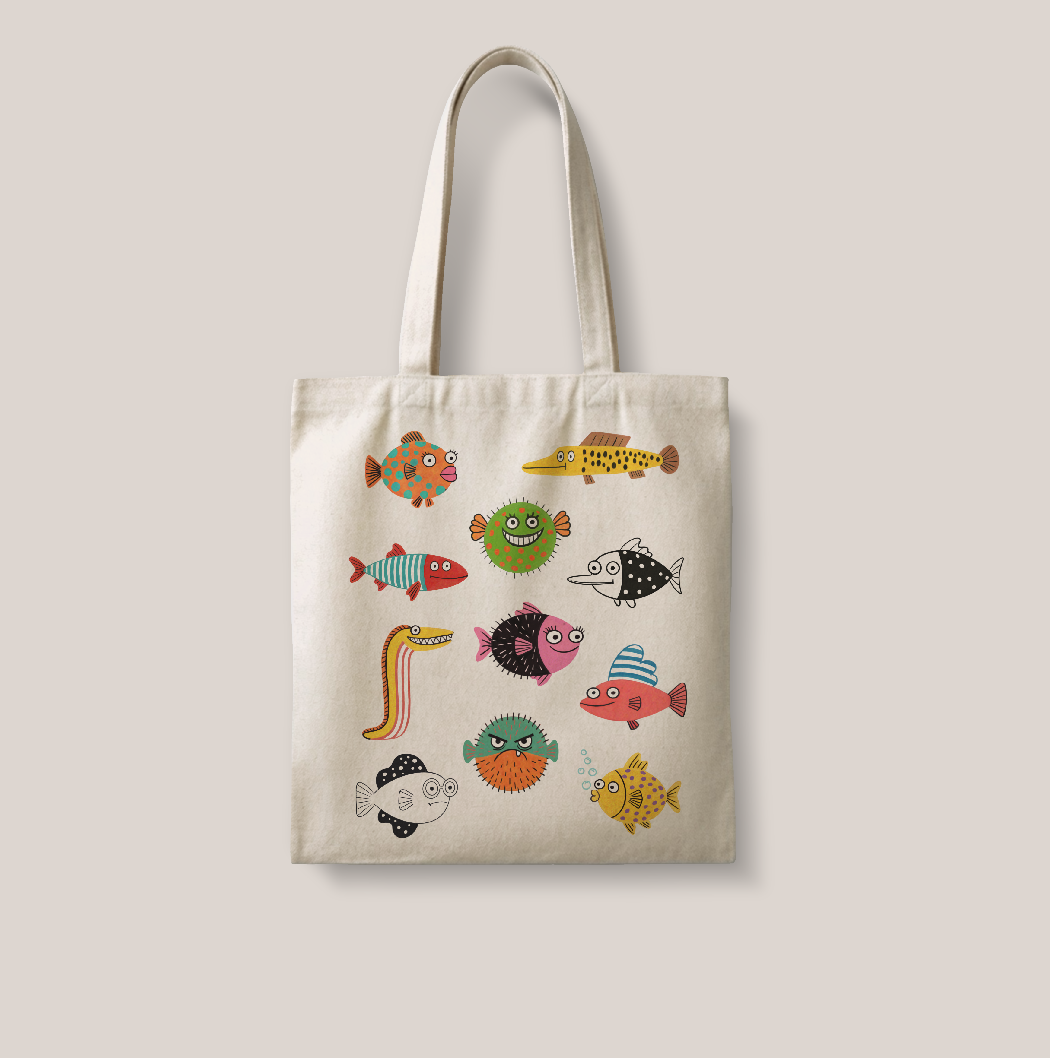 Tote bag de lienzo Peces