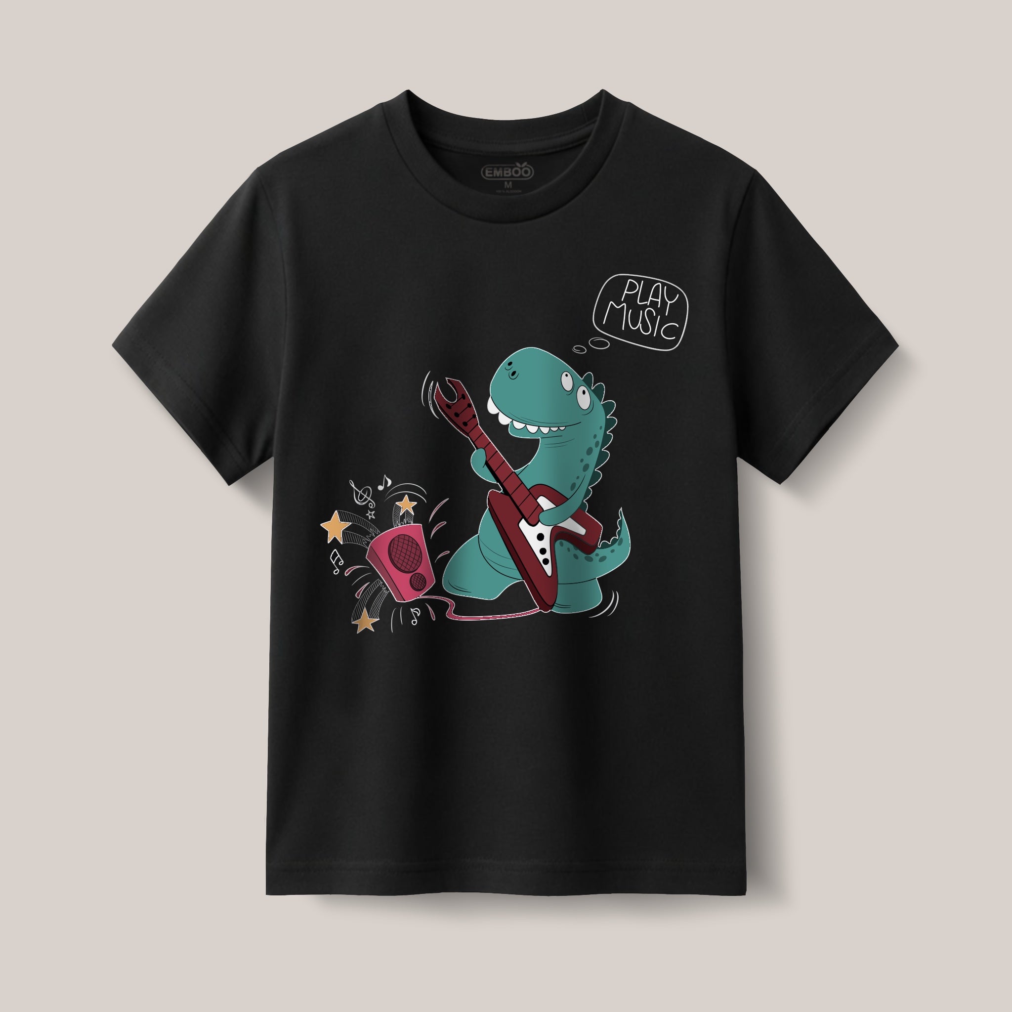 Camiseta Dino toca la guitarra