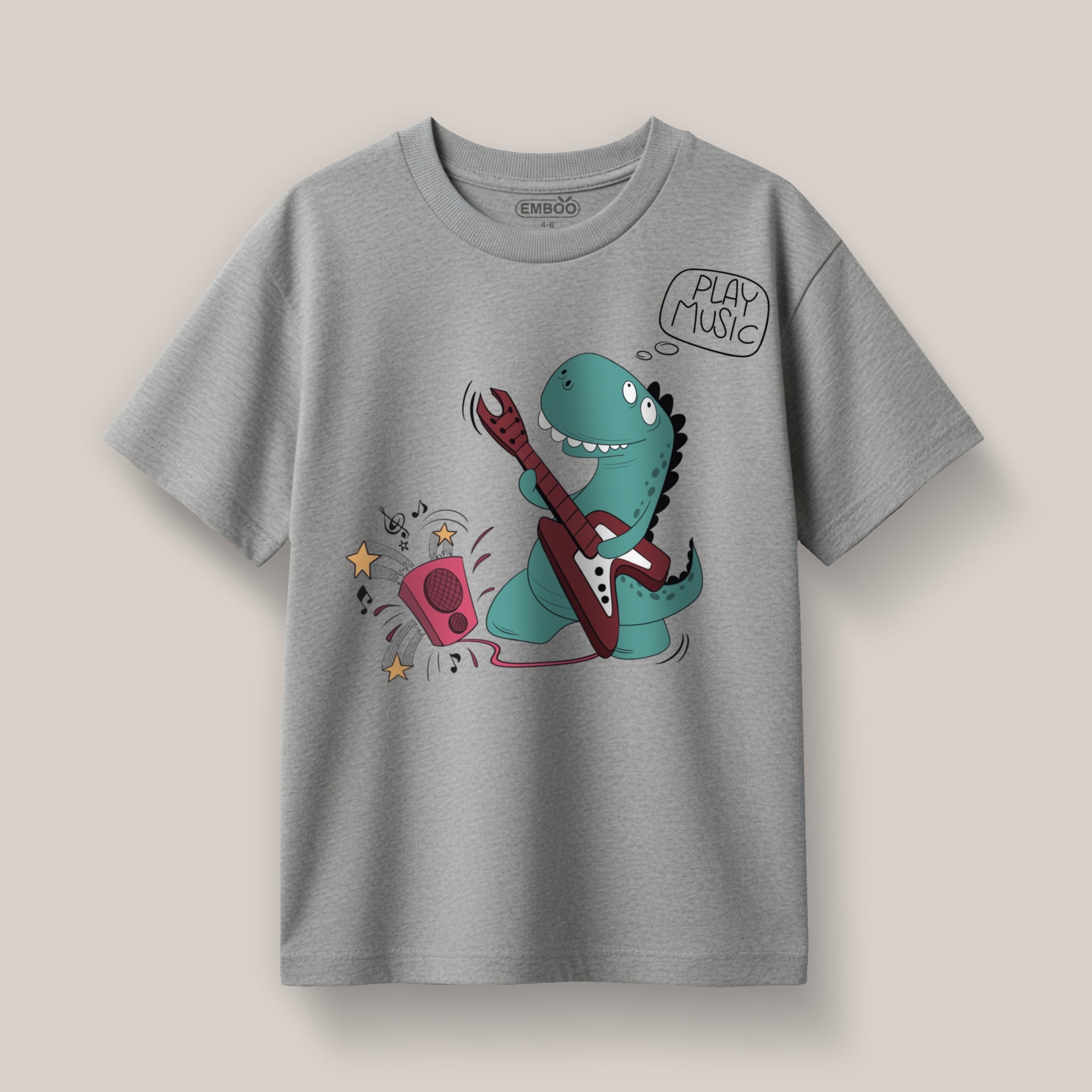Camiseta Dino toca la guitarra