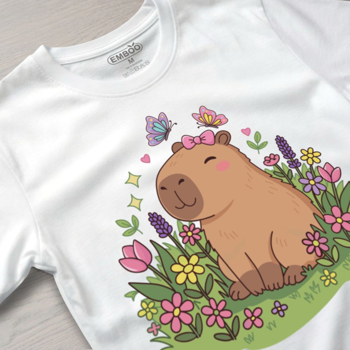 camiseta_capibara_flores_blanco_2