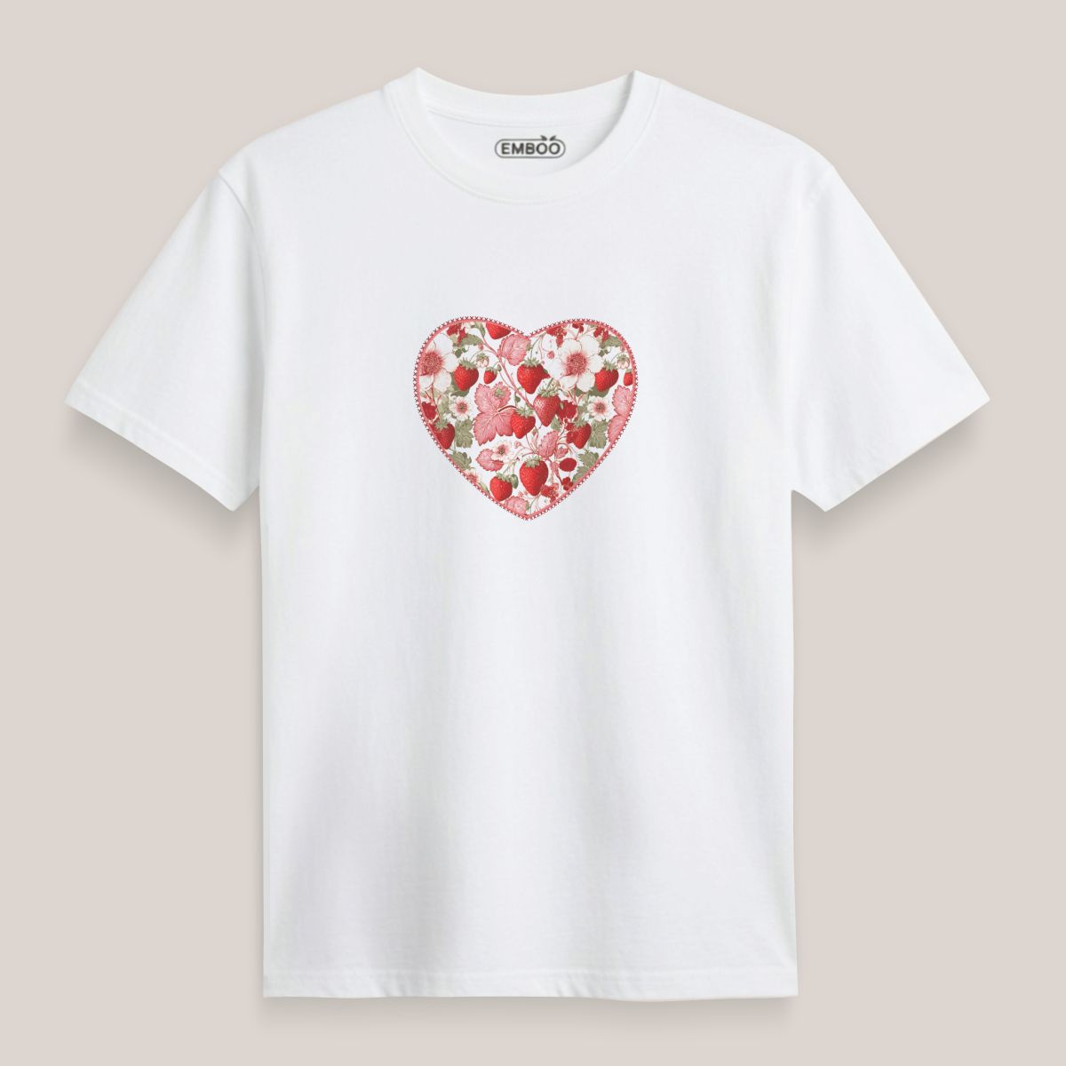 camiseta_corazón_y_fresa_mujer_blanco_1