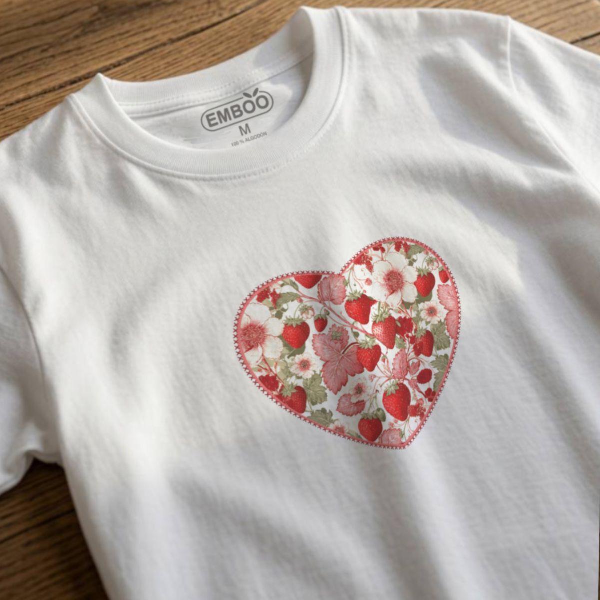 camiseta_corazón_y_fresa_mujer_blanco_2